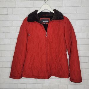 Weatherproof Red Quilted Faux Fur Lined Coat Jacket